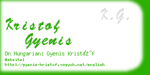 kristof gyenis business card